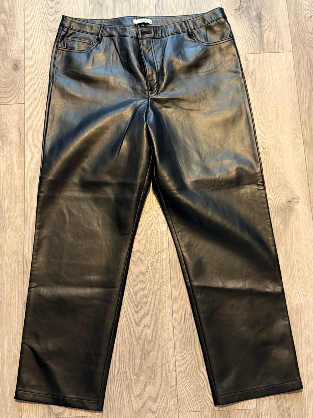 Rickis Black Faux Leather High-Waist Pants